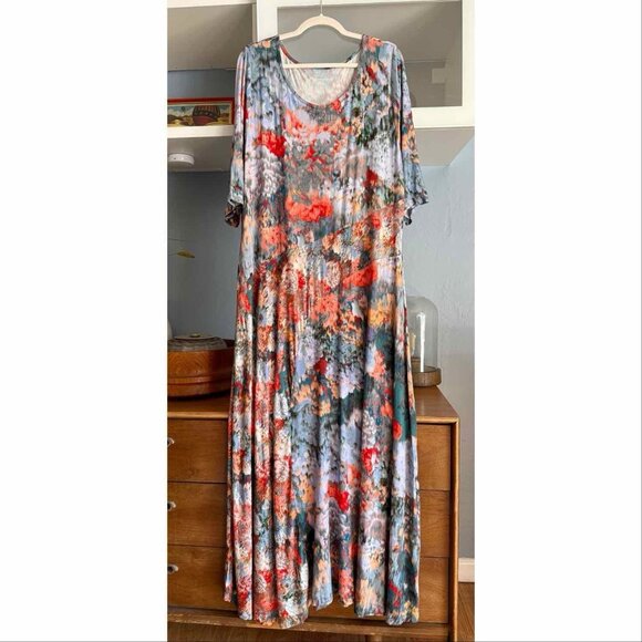 Soft Surroundings Nanette Jersey Knit Maxi Dress  Boho - Picture 1 of 8